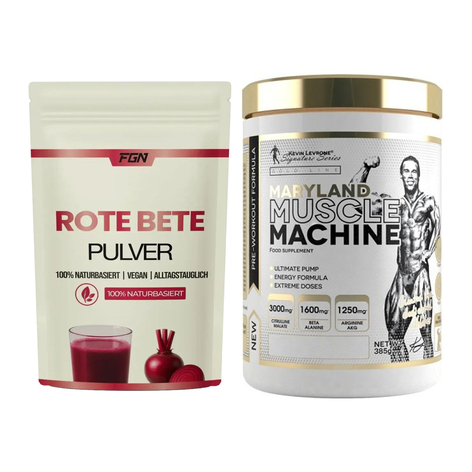 Trainings-Set: FGN Rote Beete Pulver + Kevin Levrone Maryland Muscle – alle enthaltenen Artikel