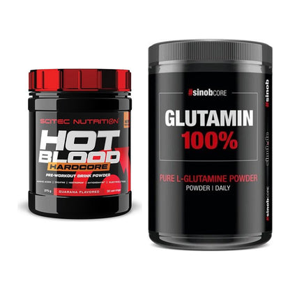 Trainings-Set: Scitec Hot Blood Hardcore + Sinob Core L-Glutamin – alle enthaltenen Artikel