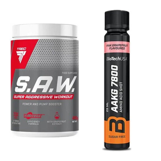 Trainings-Set: Trec Nutrition SAW Booster + BioTech AAKG 7800 – alle enthaltenen Artikel