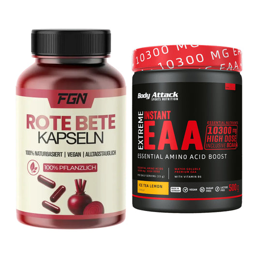 Treeningkomplekt: FGN Beetroot + Body Attack Extreme Instant EAA – kõik esemed on kaasas
