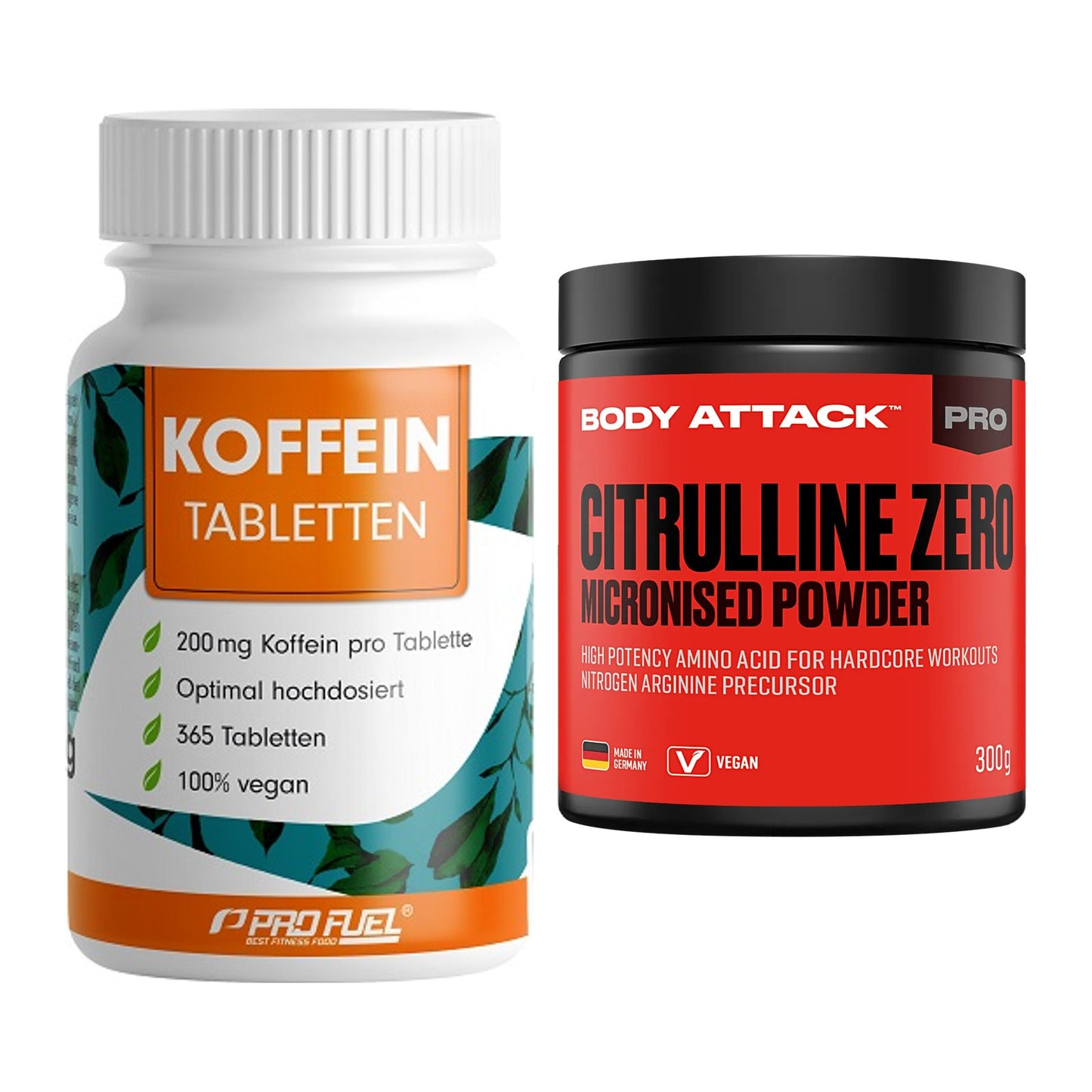 Trainings-Set: ProFuel Koffein (200mg) + Body Attack 100 % – alle enthaltenen Artikel