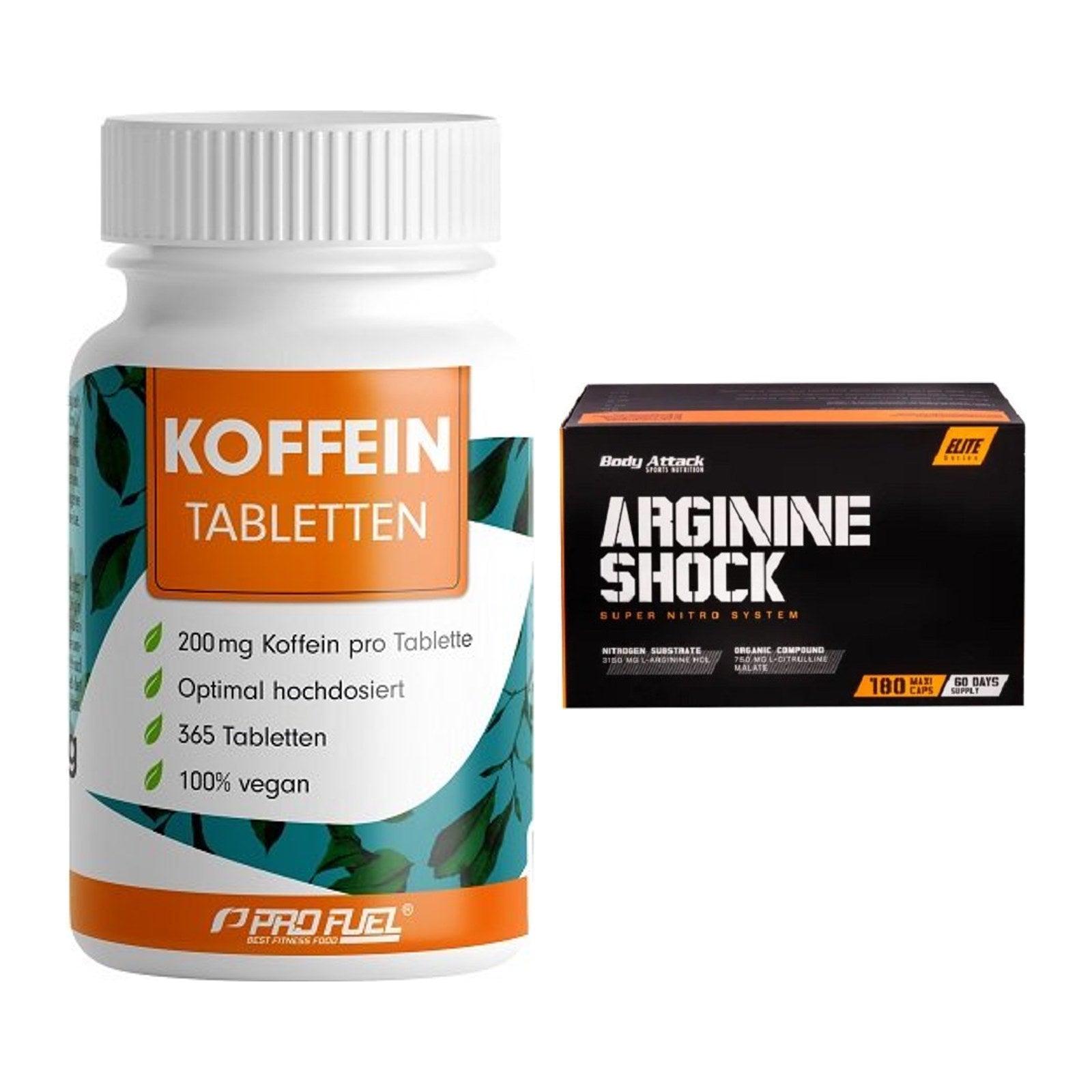 Trainings-Set: ProFuel Koffein (200mg) + Body Attack Arginine Shock – alle enthaltenen Artikel