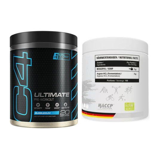 Trainings-Set: Cellucor C4 ULTIMATE 20 Serv. + MST Arginine HCL – alle enthaltenen Artikel