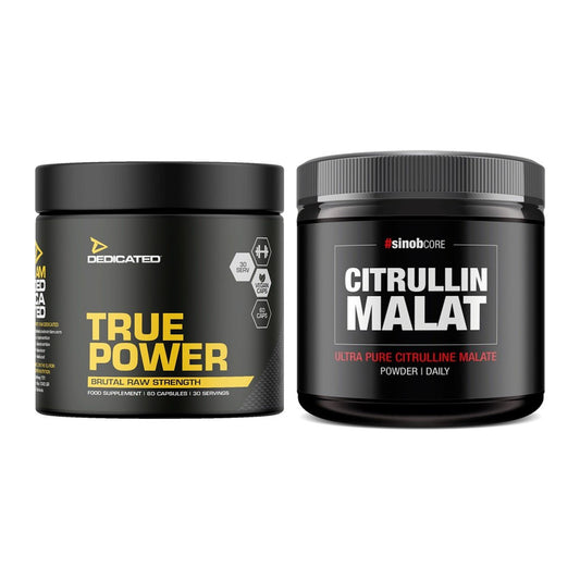 Træningssæt: Dedikeret True Power + Sinob Core L-Citrulline Malate - alle varer inkluderet