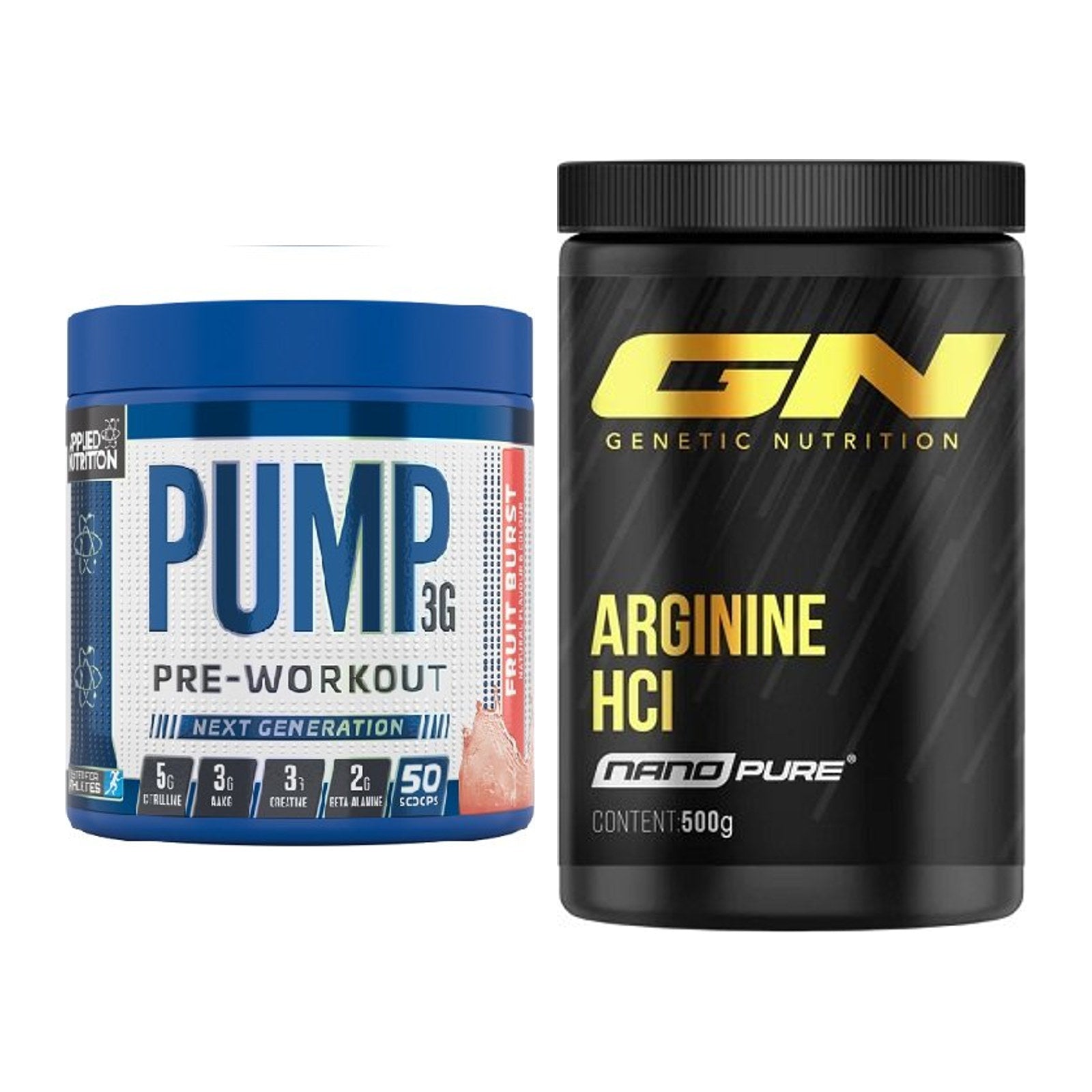 Trainings-Set: Applied Nutrition Pump + GN Arginine HCL Nano Pure – alle enthaltenen Artikel