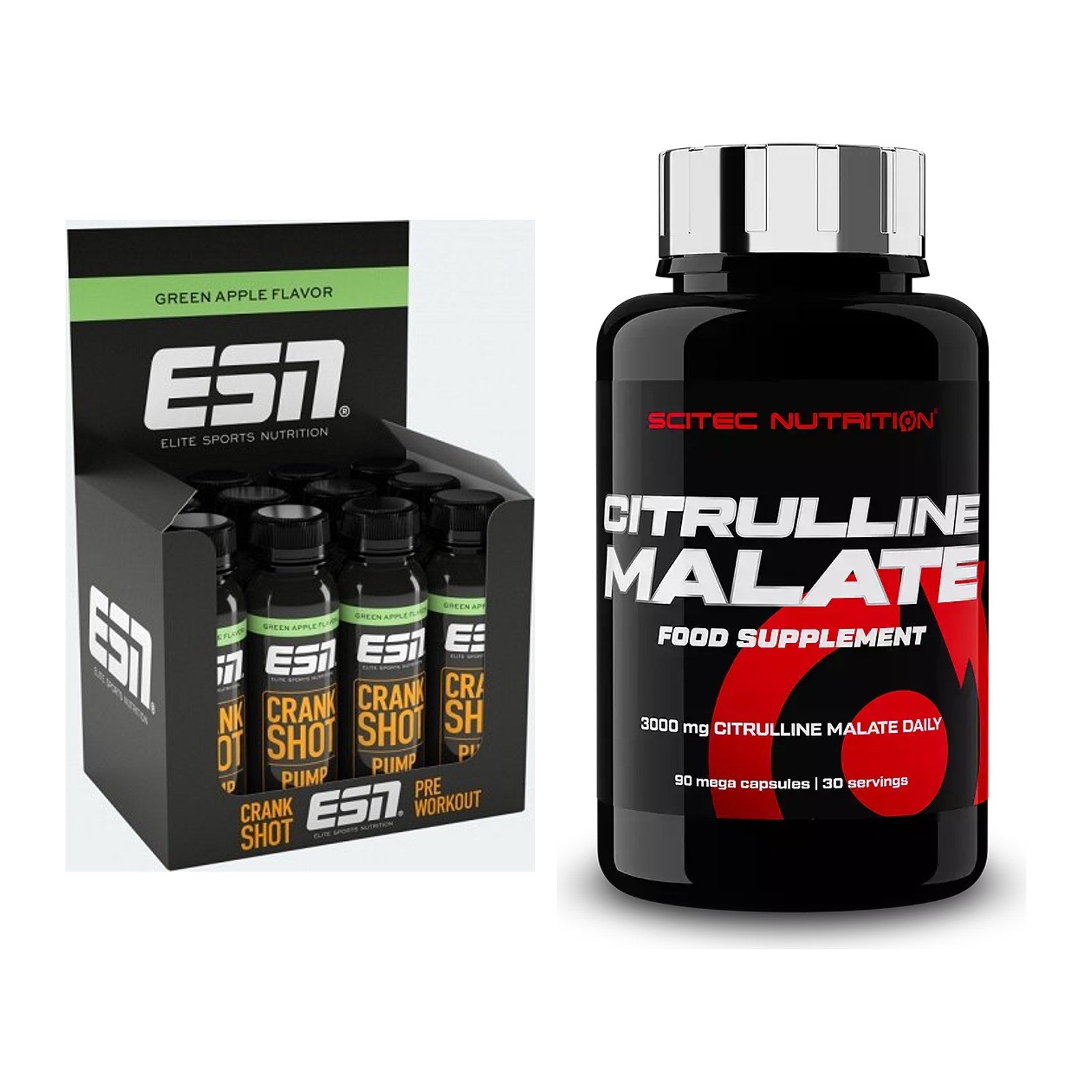 Trainings-Set: ESN Crank Pump Shot + Scitec Citrulline Malate – alle enthaltenen Artikel