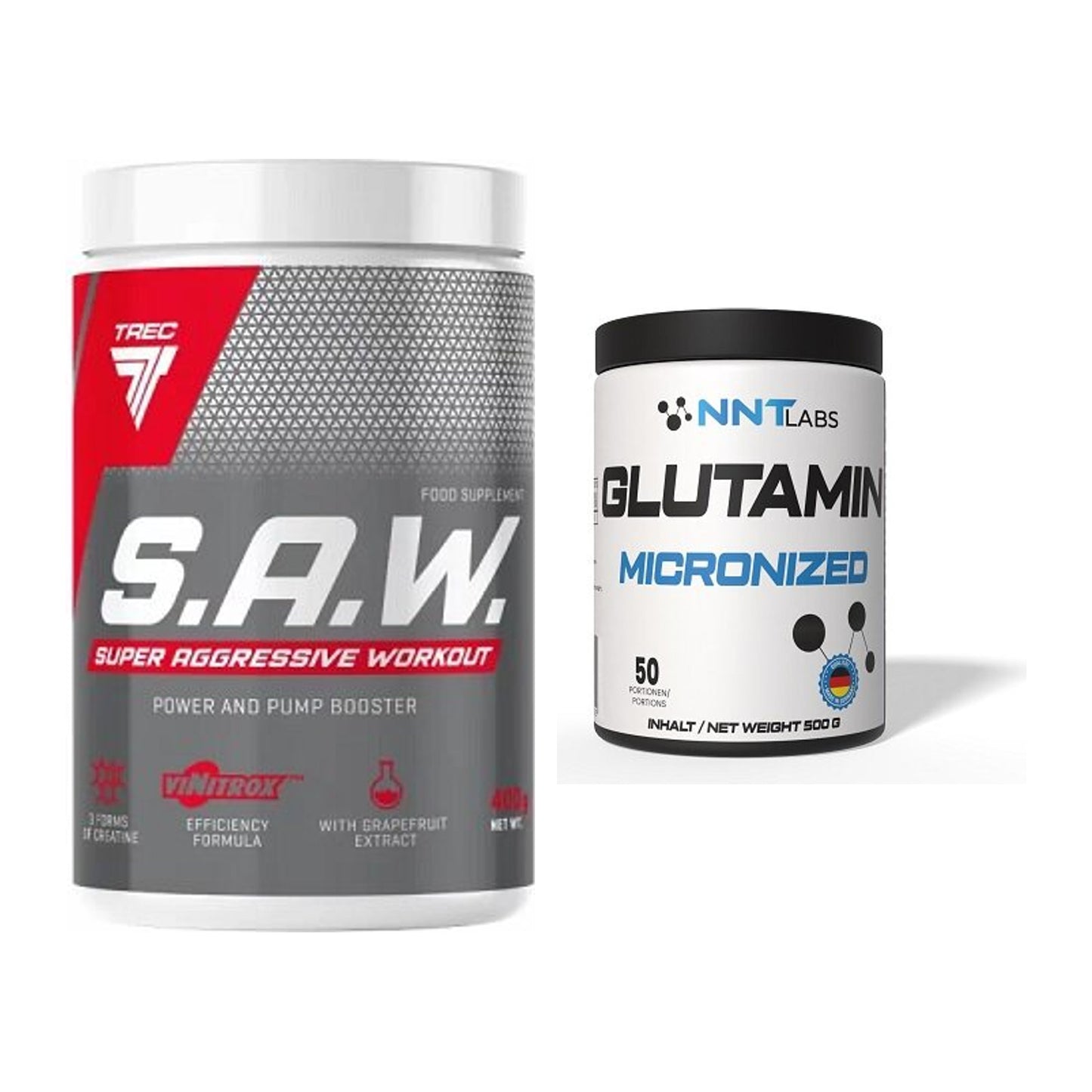 Trainings-Set: Trec Nutrition SAW Booster + NNT Glutamin – alle enthaltenen Artikel