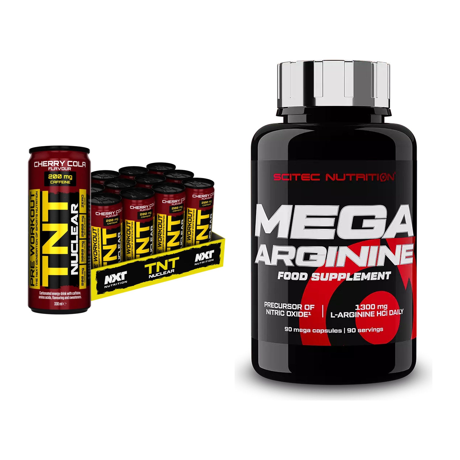 Trainings-Set: NXT Nutrition TNT NUCLEAR + Scitec Mega Arginine – alle enthaltenen Artikel
