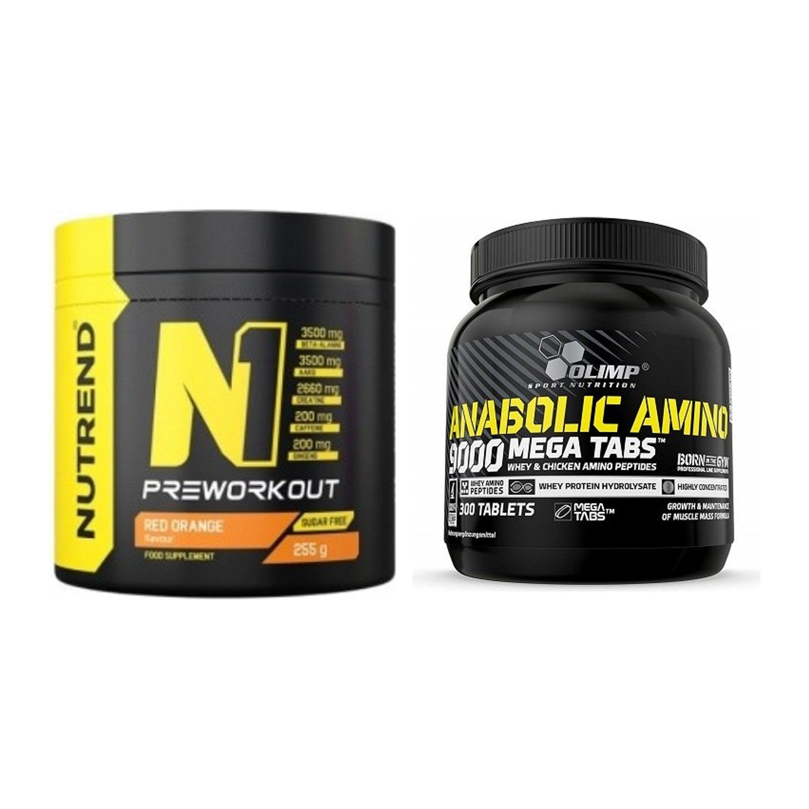 Trainings-Set: Nutrend N1 Preworkout 255g + Olimp Anabolic Amino 9000 – alle enthaltenen Artikel