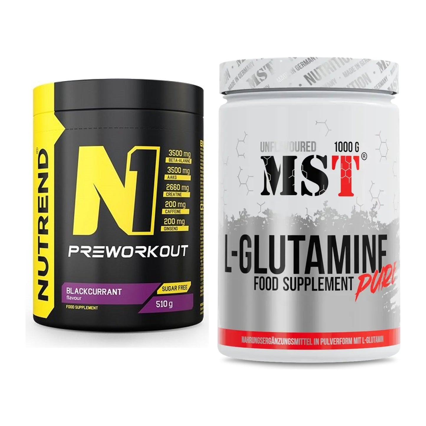 Trainings-Set: Nutrend N1 Preworkout + MST Glutamine – alle enthaltenen Artikel