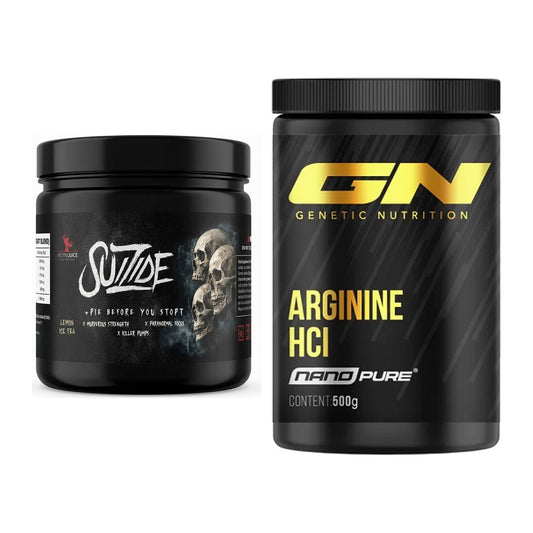 Trainings-Set: #GYMJUICE SUIZIDE Booster + GN Arginine HCL Nano Pure – alle enthaltenen Artikel
