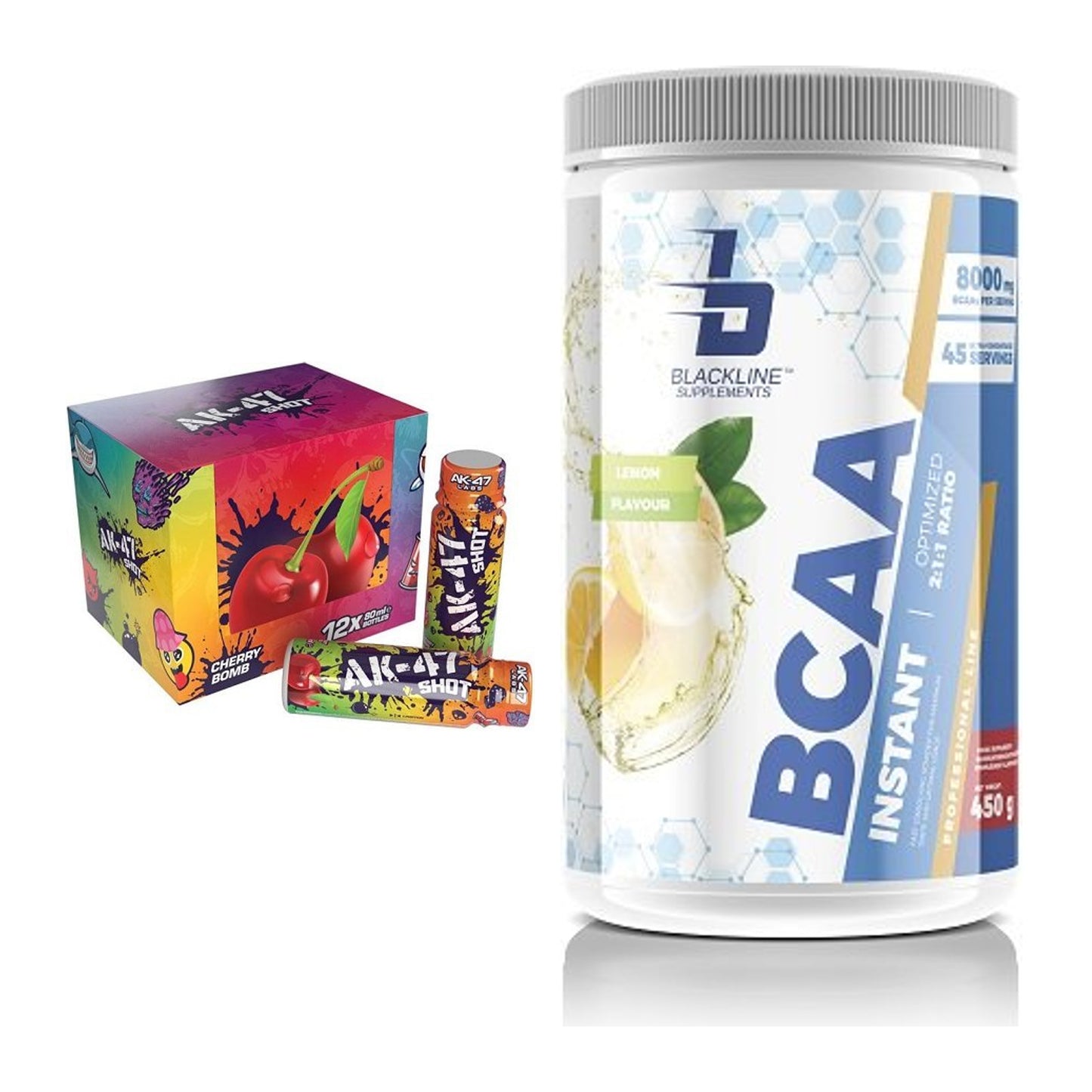 Trainings-Set: AK47 Labs AK47 Shots + Blackline Supplements BCAA – alle enthaltenen Artikel