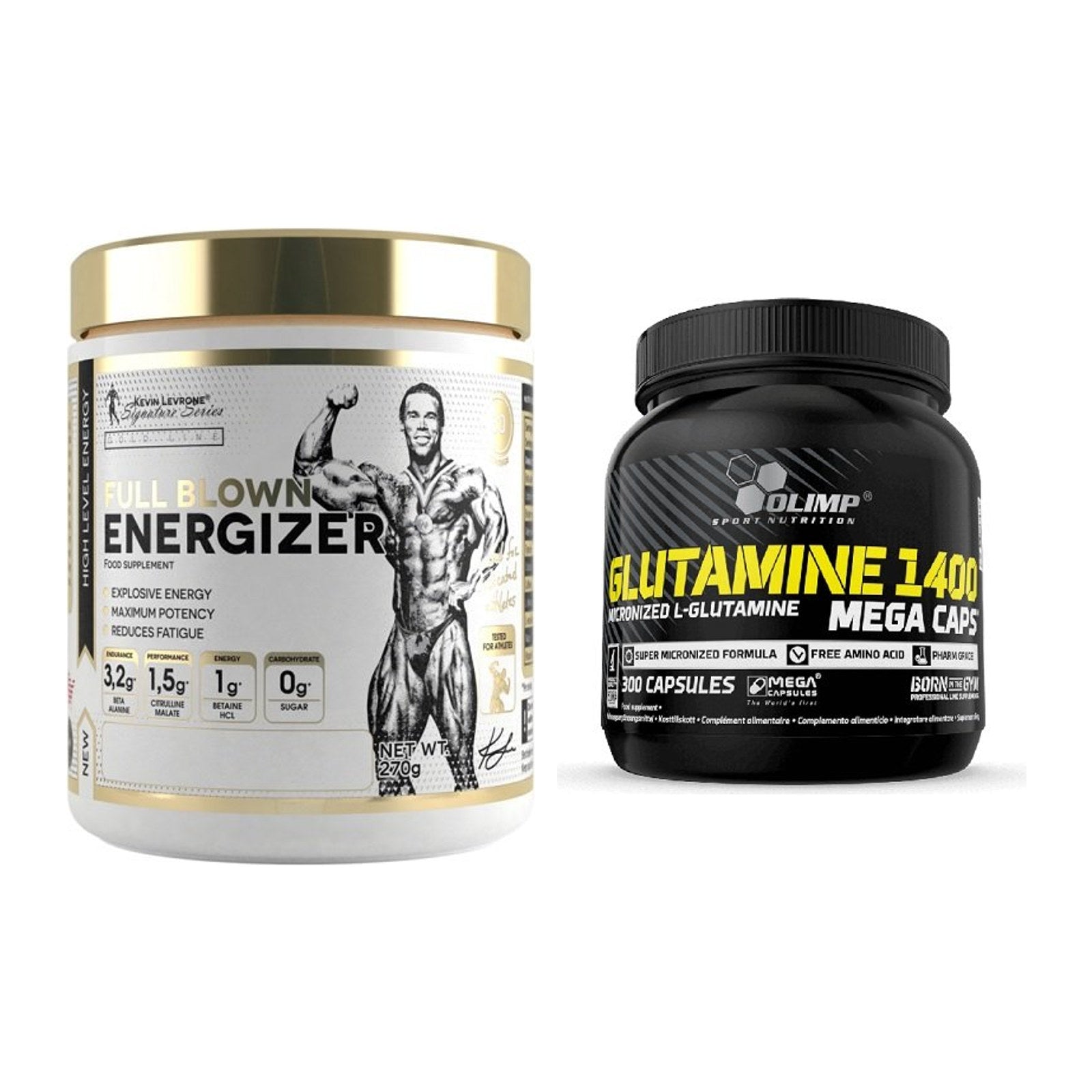 Trainings-Set: Kevin Levrone Full Blown + Olimp L-Glutamine Mega – alle enthaltenen Artikel