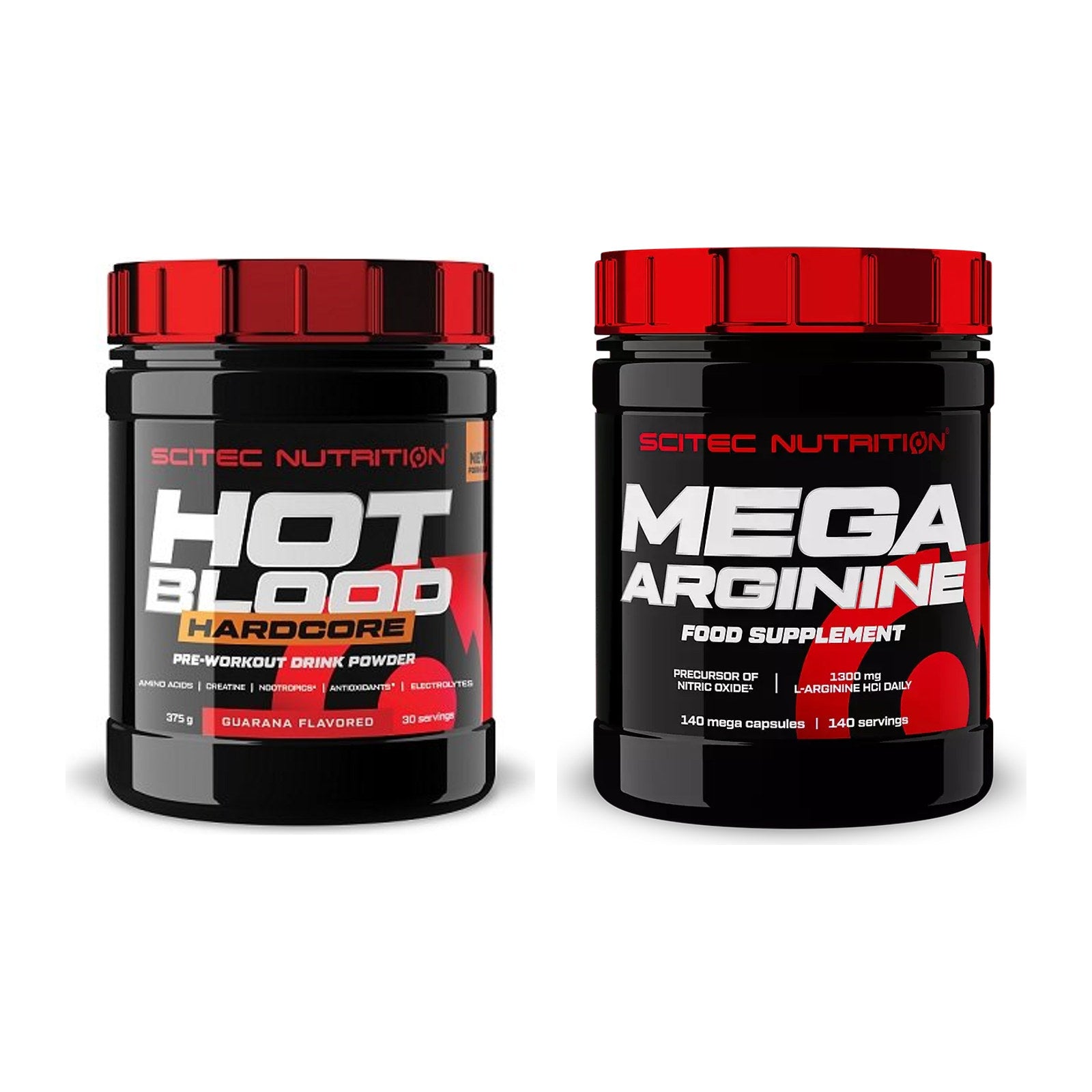 Trainings-Set: Scitec Hot Blood Hardcore + Scitec Mega Arginine – alle enthaltenen Artikel