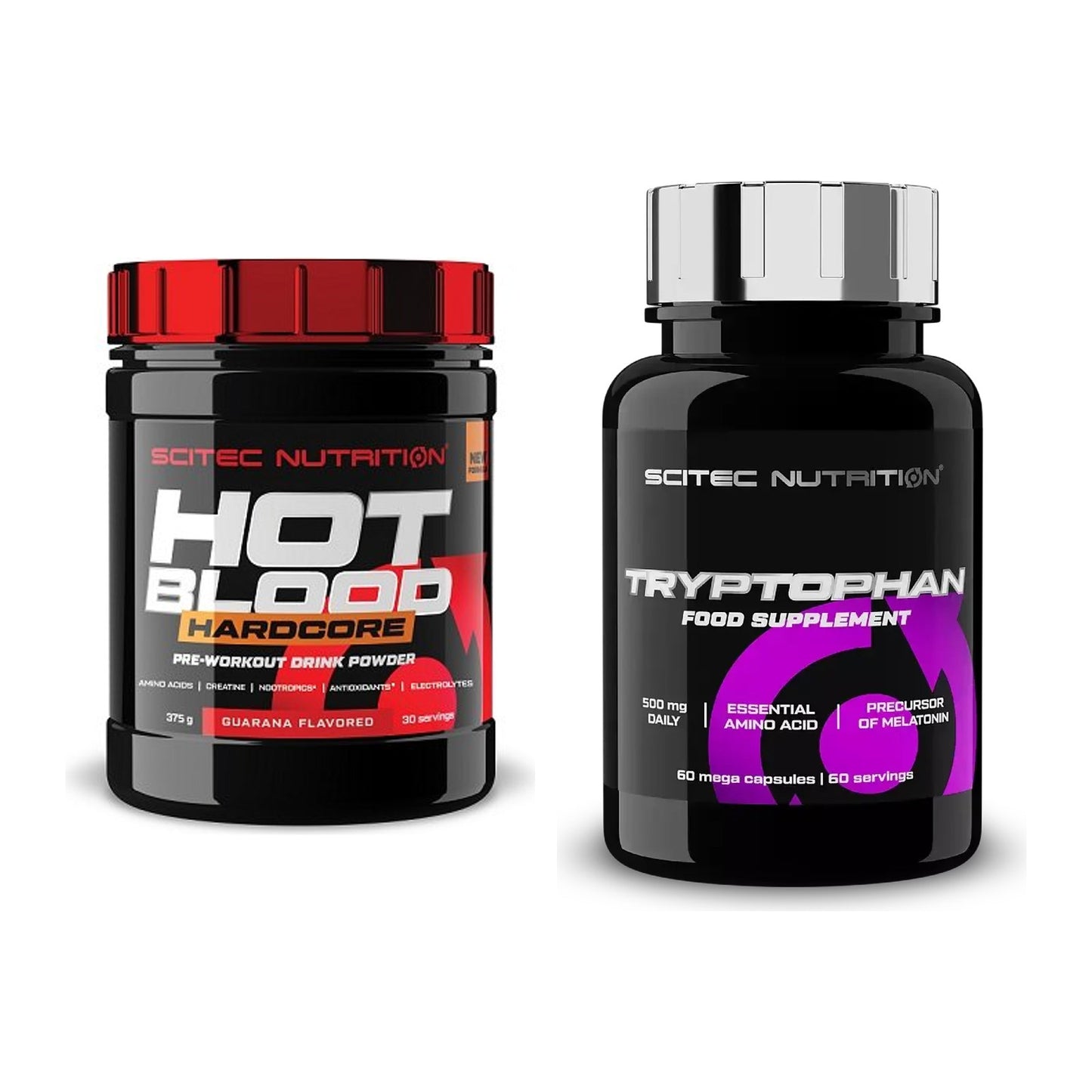 Trainings-Set: Scitec Hot Blood Hardcore + Scitec Tryptophan – alle enthaltenen Artikel