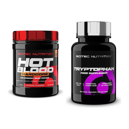 Trainings-Set: Scitec Hot Blood Hardcore + Scitec Tryptophan – alle enthaltenen Artikel