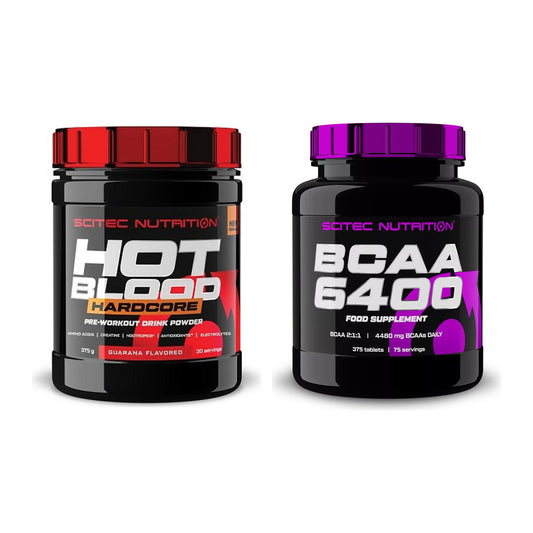 Trainings-Set: Scitec Hot Blood Hardcore + Scitec BCAA 6400 – alle enthaltenen Artikel