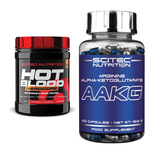 Trainings-Set: Scitec Hot Blood Hardcore + Scitec AAKG – alle enthaltenen Artikel