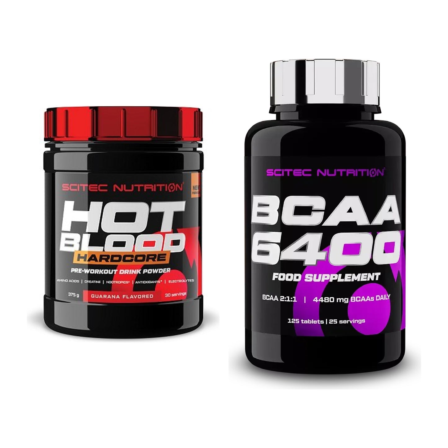 Trainings-Set: Scitec Hot Blood Hardcore + Scitec BCAA 6400 – alle enthaltenen Artikel
