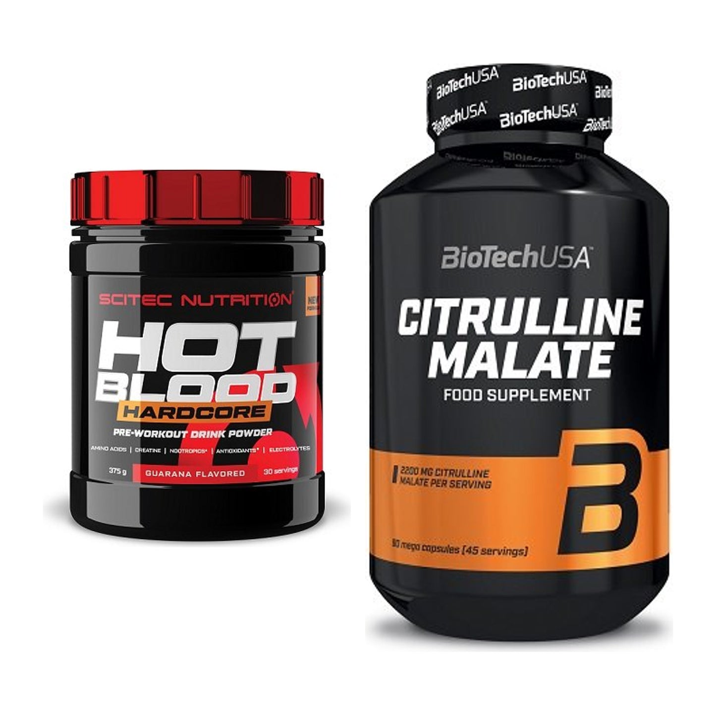 Trainings-Set: Scitec Hot Blood Hardcore + BioTech Citrulline Malate – alle enthaltenen Artikel