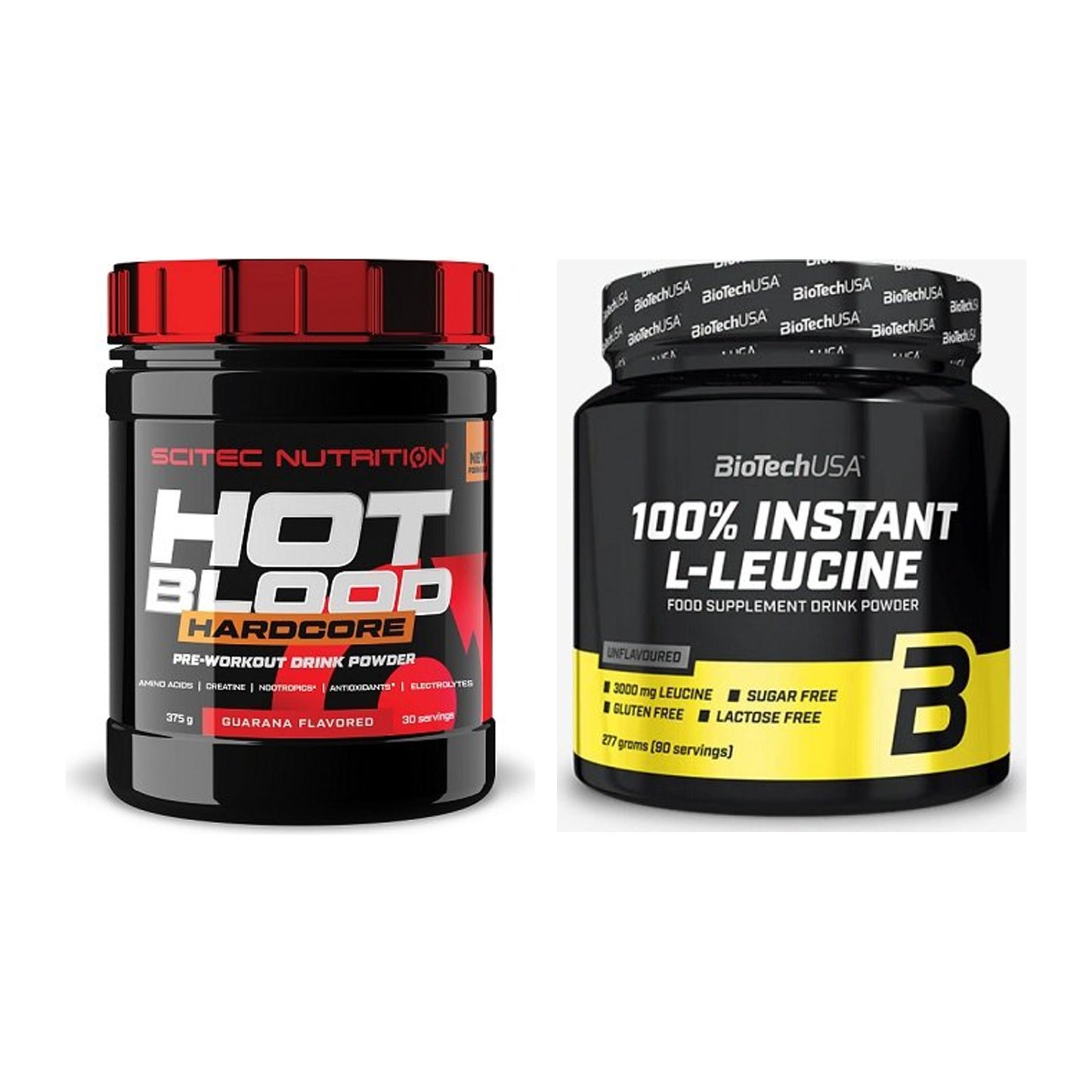Trainings-Set: Scitec Hot Blood Hardcore + BioTech 100% Instant – alle enthaltenen Artikel