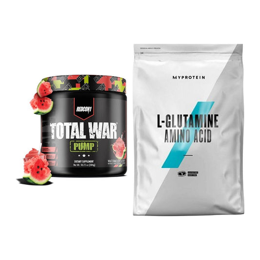 Trainings-Set: Redcon1 Total War PUMP + MyProtein Glutamin – alle enthaltenen Artikel