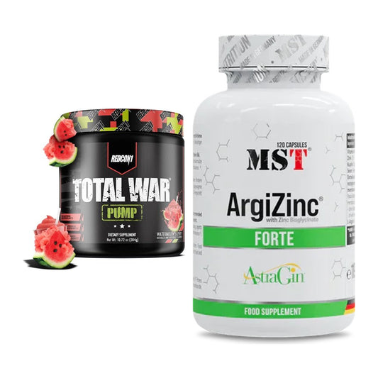 Trainings-Set: Redcon1 Total War PUMP + MST ArgiZinc Forte – alle enthaltenen Artikel