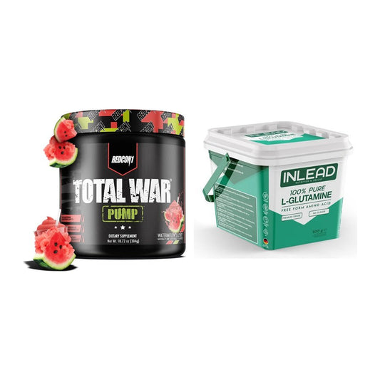 Trainings-Set: Redcon1 Total War PUMP + INLEAD L-Glutamine – alle enthaltenen Artikel