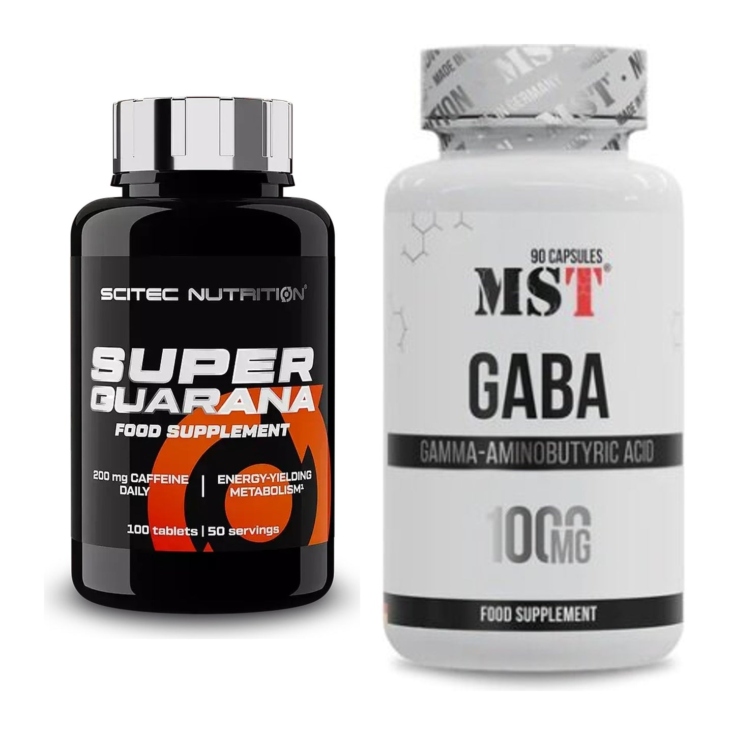 Trainings-Set: Scitec Super Guarana 100 Tabl. + MST GABA 1000mg – alle enthaltenen Artikel