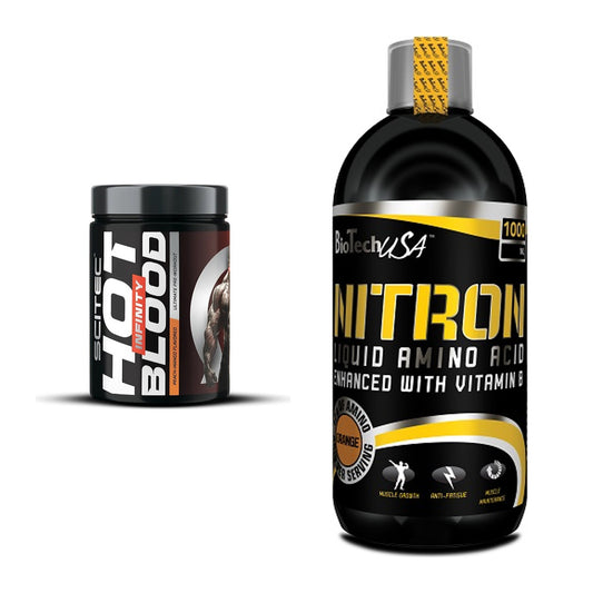 Trainings-Set: Scitec Hot Blood INFINITY + BioTech Liquid Amino – alle enthaltenen Artikel