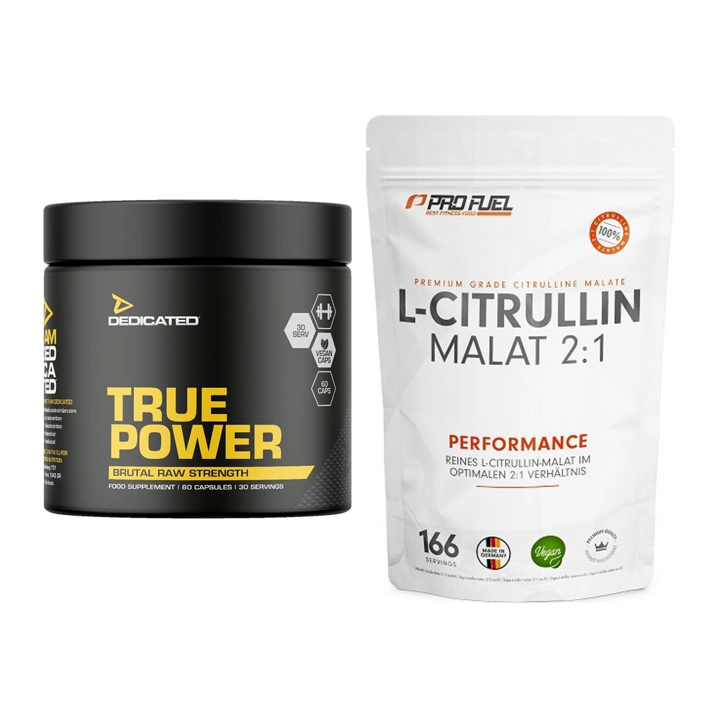 Trainings-Set: Dedicated True Power + ProFuel L-Citrullin Malat – alle enthaltenen Artikel