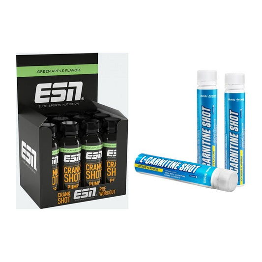 Trainings-Set: ESN Crank Pump Shot + Body Attack L-Carnitine Shots – alle enthaltenen Artikel
