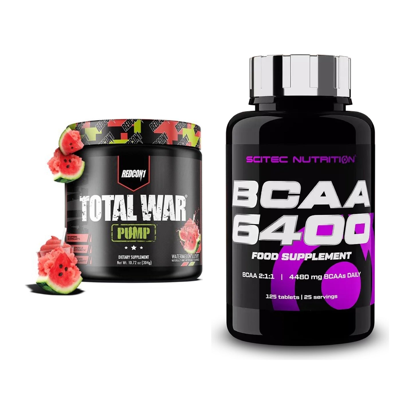 Trainings-Set: Redcon1 Total War PUMP + Scitec BCAA 6400 – alle enthaltenen Artikel