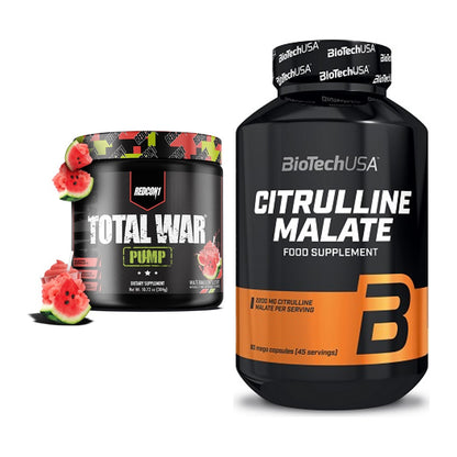 Trainings-Set: Redcon1 Total War PUMP + BioTech Citrulline Malate – alle enthaltenen Artikel