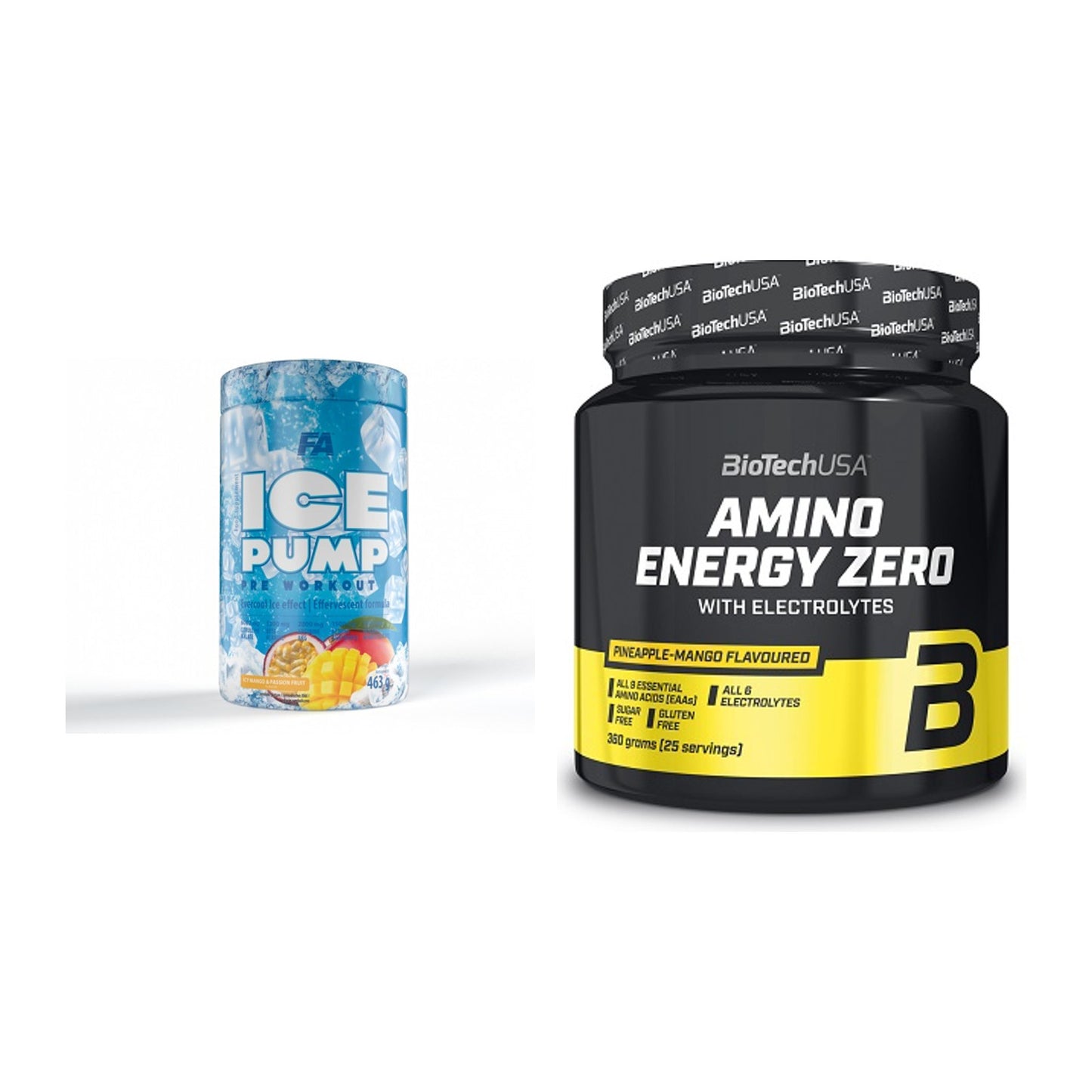 Trainings-Set: FA Nutrition ICE Pump + BioTech Amino Energy Zero – alle enthaltenen Artikel