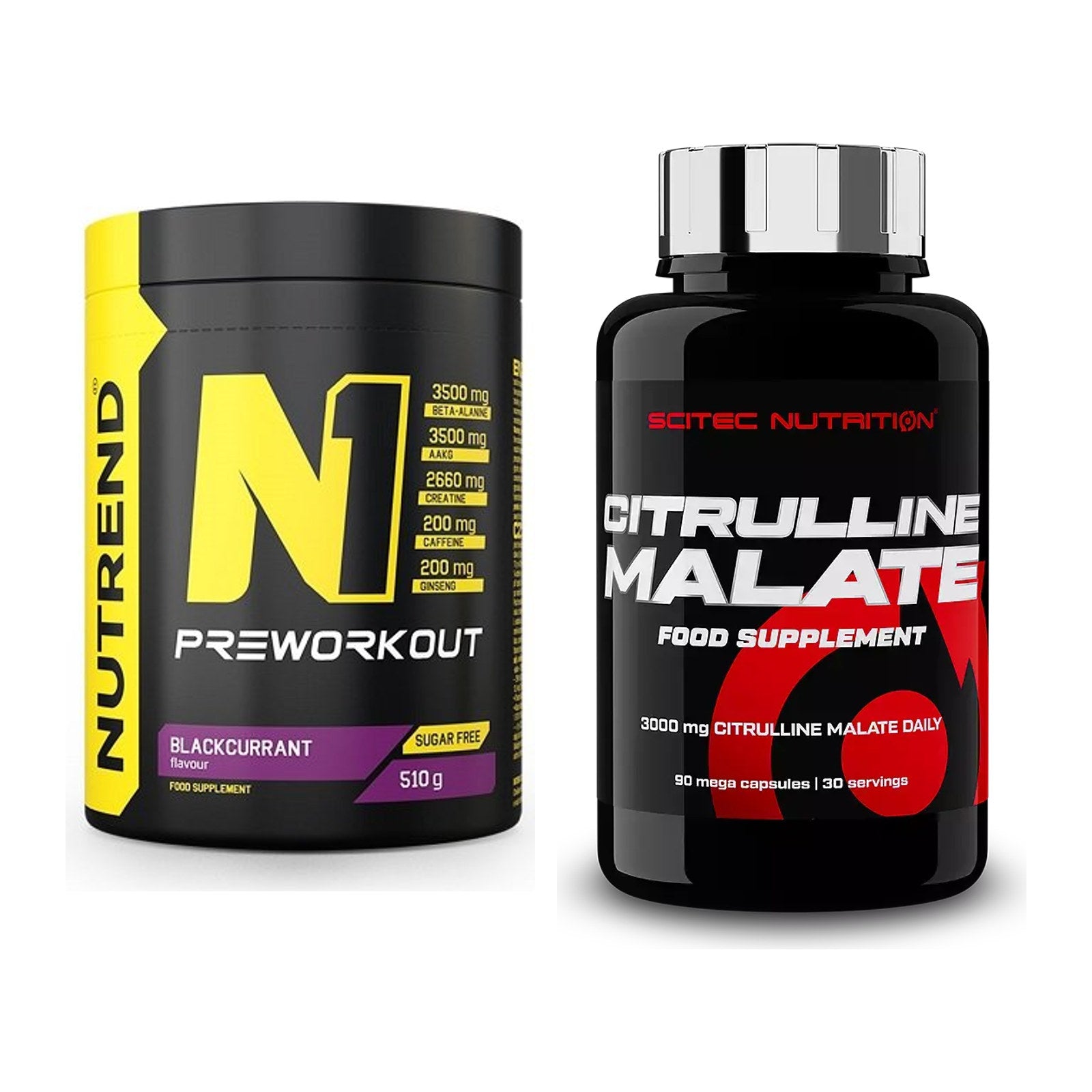 Trainings-Set: Nutrend N1 Preworkout + Scitec Citrulline Malate – alle enthaltenen Artikel