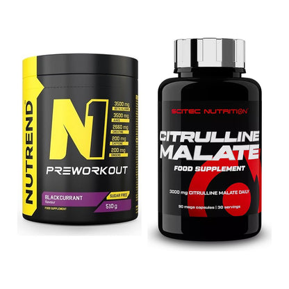 Trainings-Set: Nutrend N1 Preworkout + Scitec Citrulline Malate – alle enthaltenen Artikel