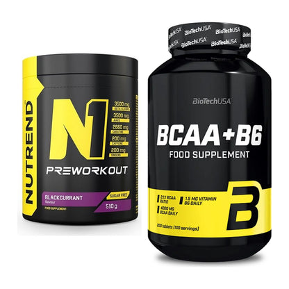 Trainings-Set: Nutrend N1 Preworkout + BioTech BCAA+B6 200 Tabl – alle enthaltenen Artikel