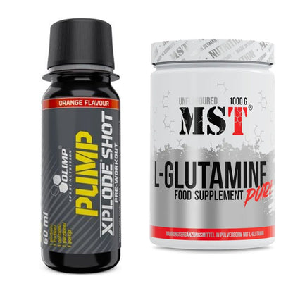 Trainings-Set: Olimp Pump Xplode Shot + MST Glutamine – alle enthaltenen Artikel