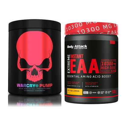 Trainings-Set: Genius Nutrition Warcry + Body Attack Extreme – alle enthaltenen Artikel