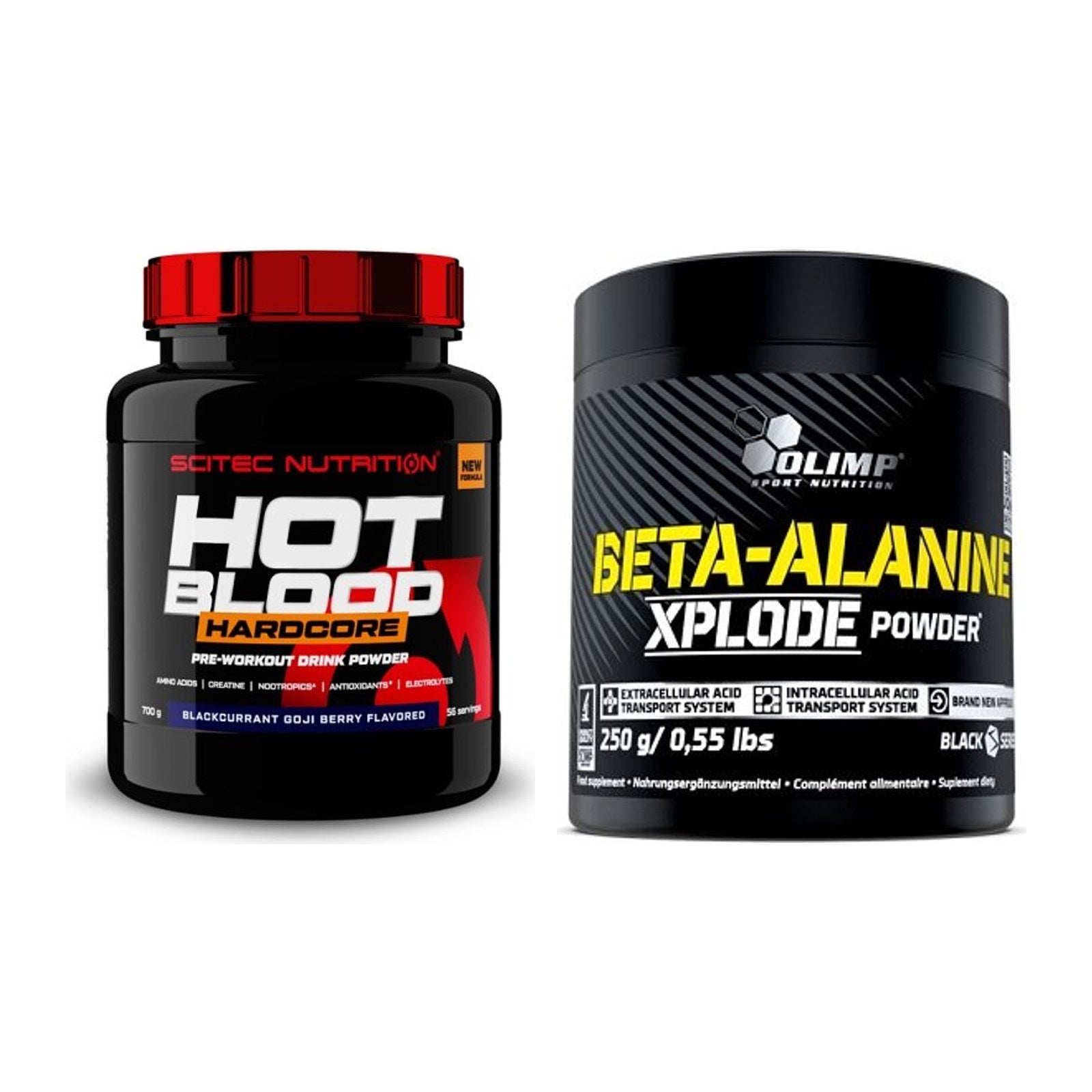 Trainings-Set: Scitec Hot Blood Hardcore + Olimp Beta-Alanine Xplode – alle enthaltenen Artikel