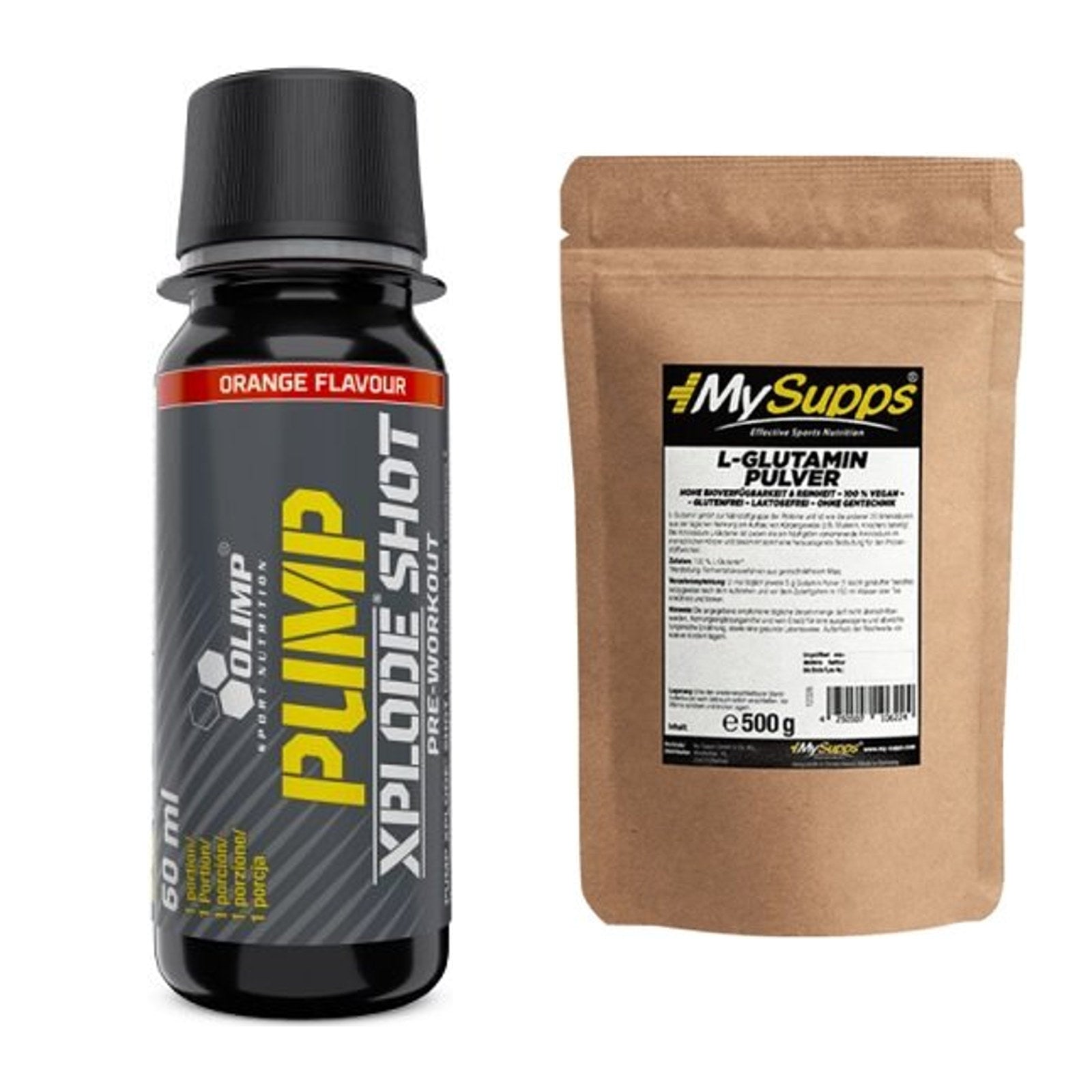 Trainings-Set: Olimp Pump Xplode Shot + MySupps Glutamine – alle enthaltenen Artikel