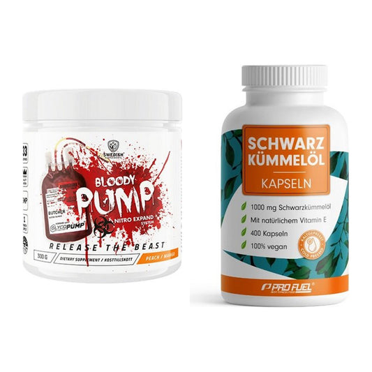 Trainings-Set: Swedish Supplements Bloody + ProFuel Schwarzkümmelöl – alle enthaltenen Artikel