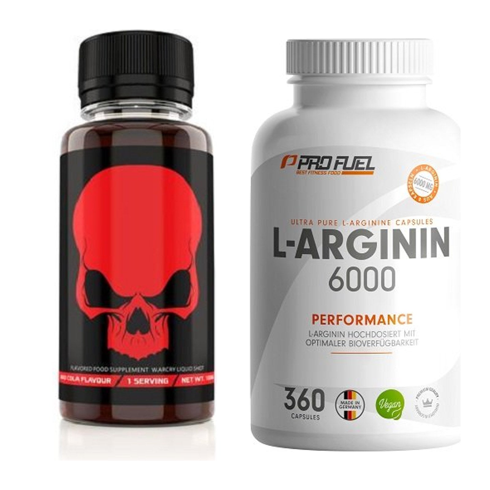 Trainings-Set: Genius Nutrition Warcry Liquid + ProFuel L-Arginin 6000 – alle enthaltenen Artikel