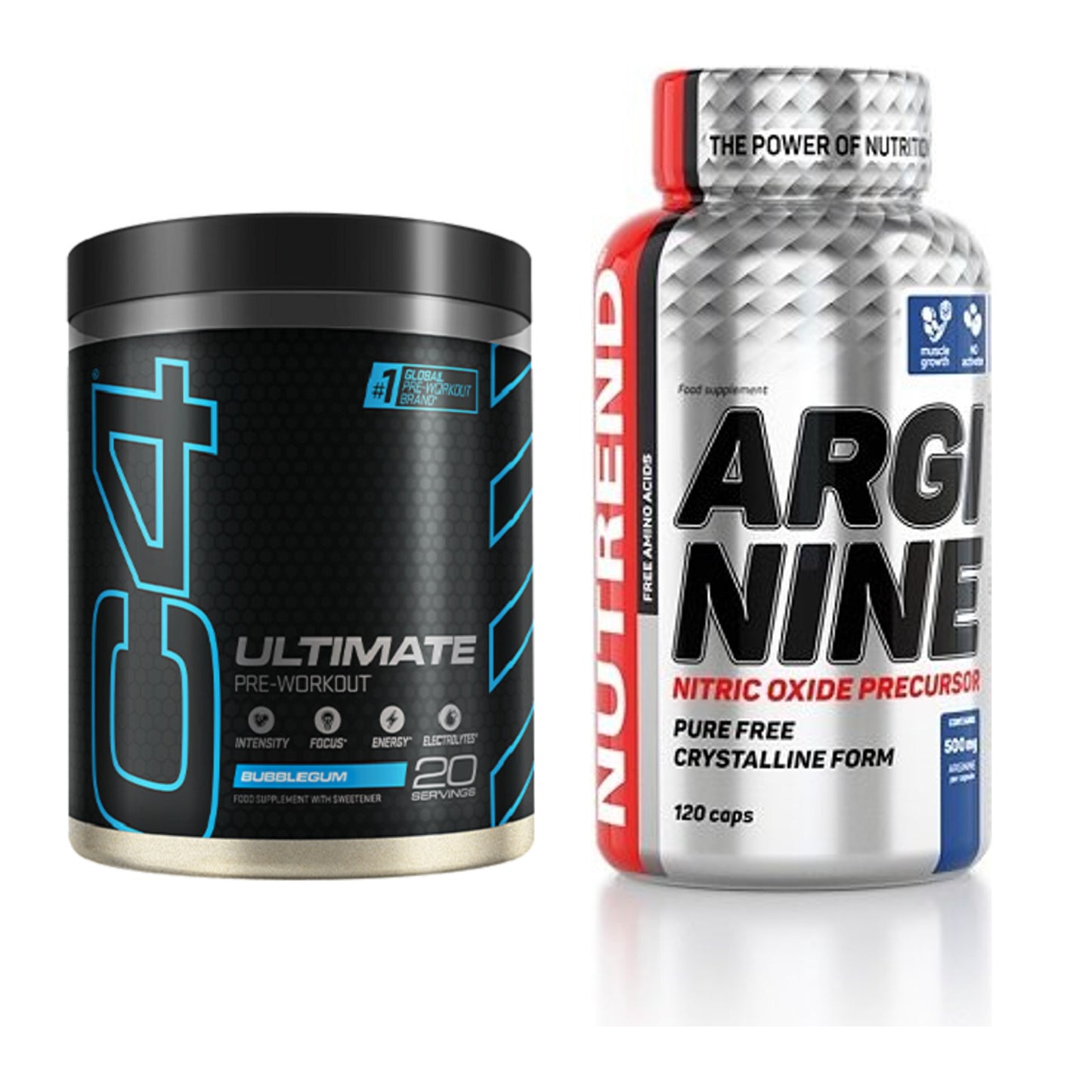Trainings-Set: Cellucor C4 ULTIMATE 20 Serv. + Nutrend Arginine – alle enthaltenen Artikel