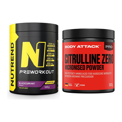 Trainings-Set: Nutrend N1 Preworkout + Body Attack 100 % – alle enthaltenen Artikel