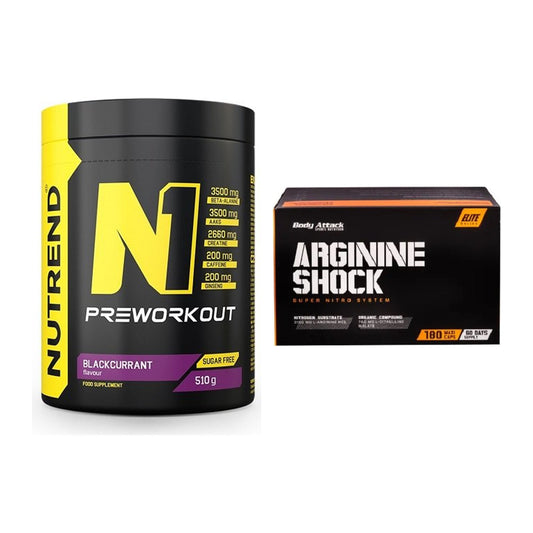 Trainings-Set: Nutrend N1 Preworkout + Body Attack Arginine Shock – alle enthaltenen Artikel