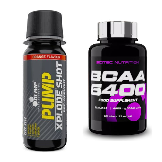 Trainings-Set: Olimp Pump Xplode Shot + Scitec BCAA 6400 – alle enthaltenen Artikel