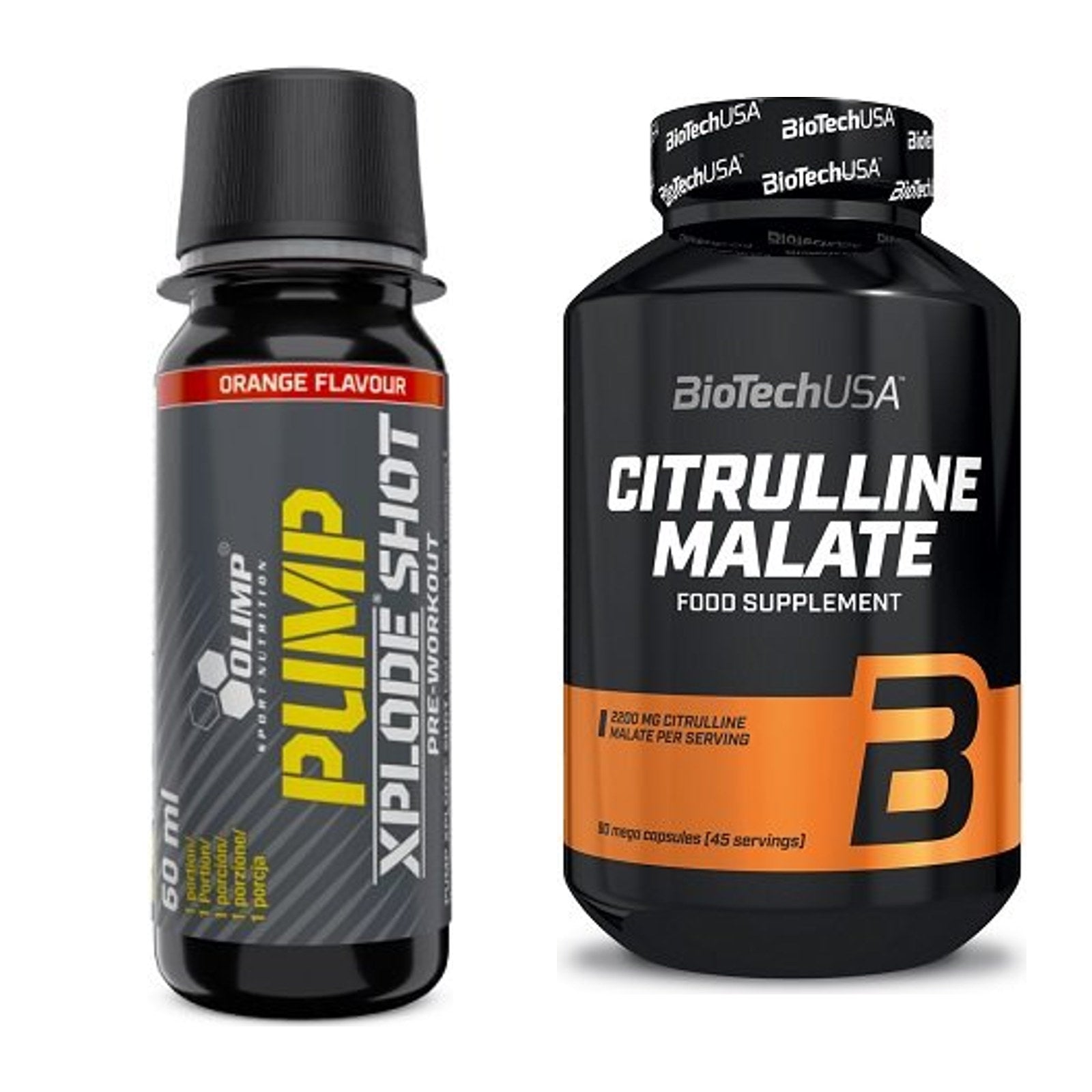 Trainings-Set: Olimp Pump Xplode Shot + BioTech Citrulline Malate – alle enthaltenen Artikel
