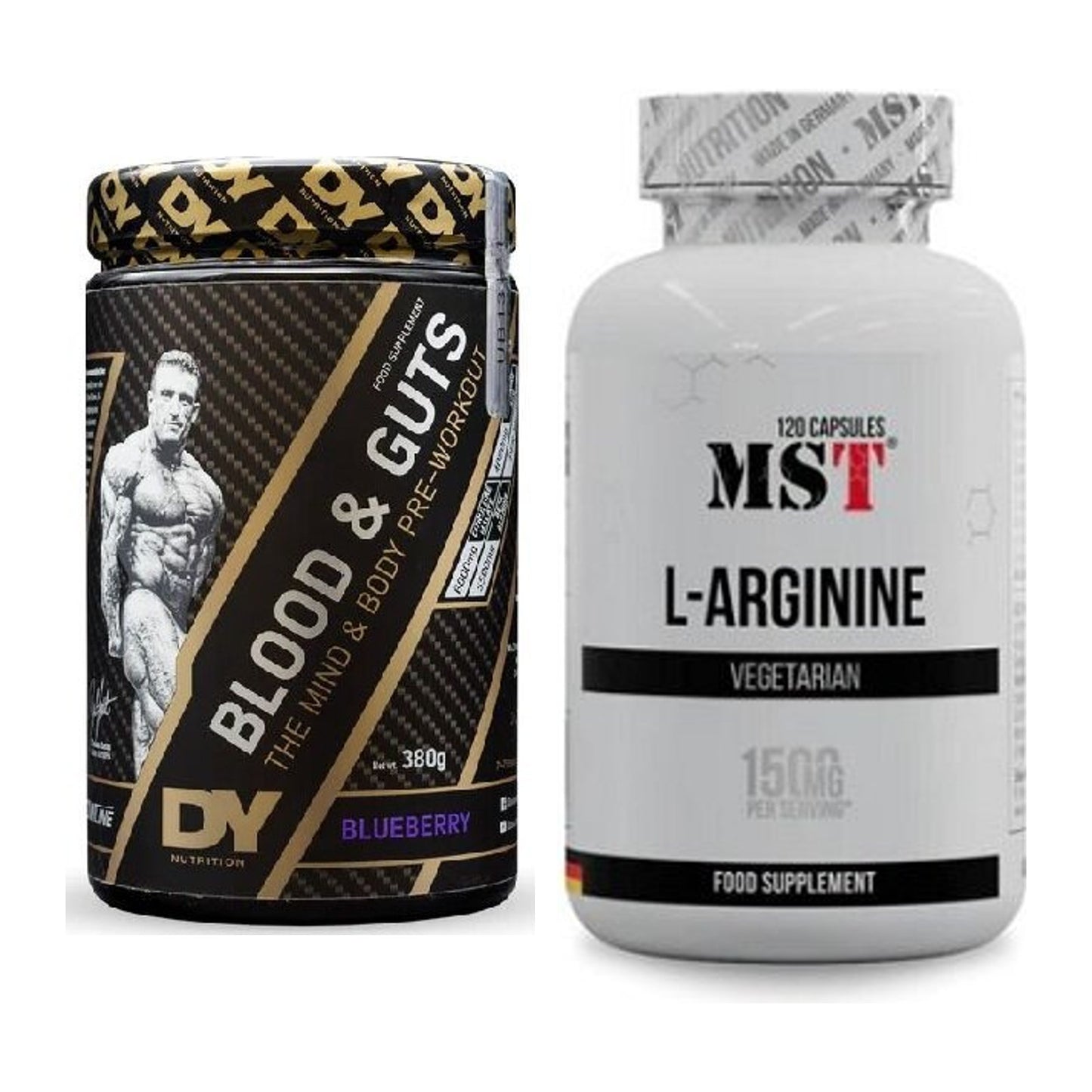 Trainings-Set: DY Nutrition Blood&Guts + MST L-Arginine 120 Kaps. – alle enthaltenen Artikel